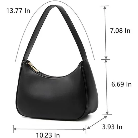 Cute Hobo Shoulder Bags for Women - Mini Tote Handbag with Zipper Closure